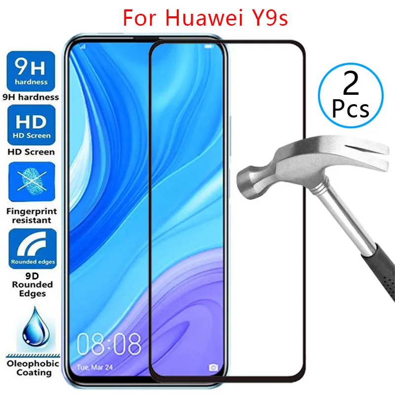 

9d screen protector tempered glass case for huawei y9s cover on huaweiy9s y 9s y9 s ys9 9ys s9y protective phone coque bag honor