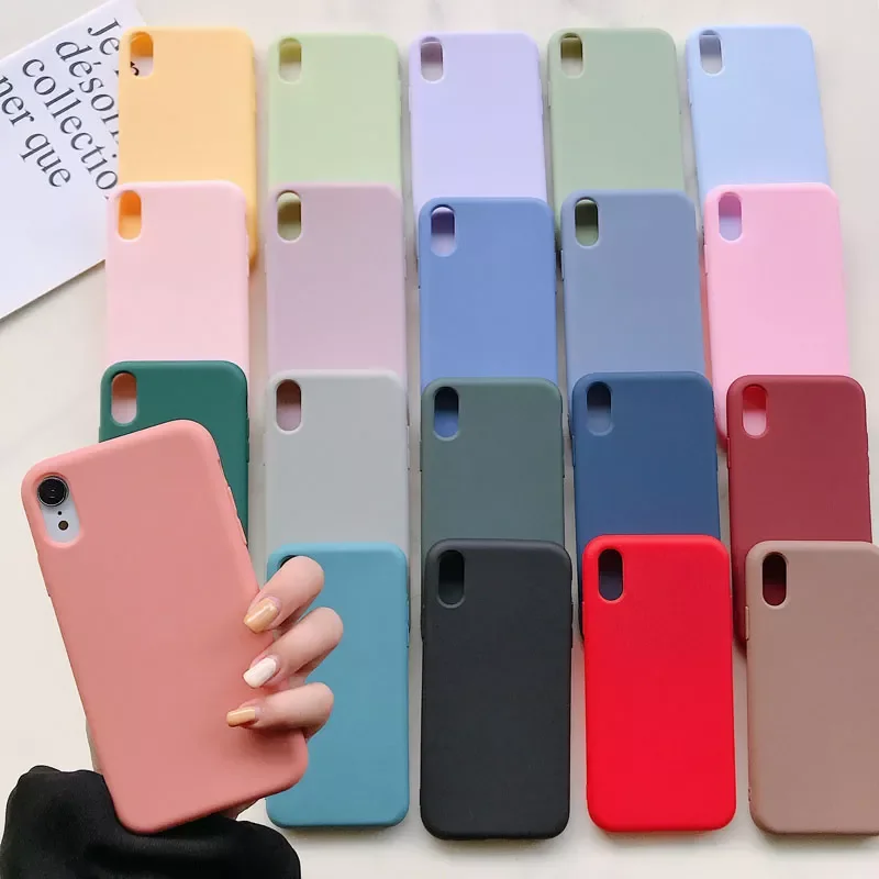 

Silicone Phone for iPhone 11 13 12 Pro Max mini Soft Candy Cover for iPhone iPhone XR XS X 6 6S 7 8 Plus Cases