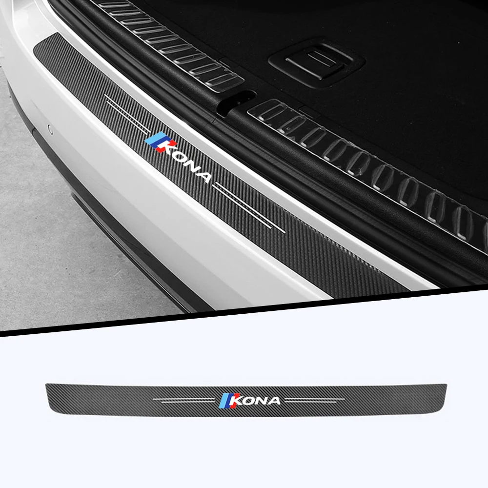 

1pc car trunk decorative protective stickers bumper modification For Hyundai KONA 2019 2020 Accessories car Styling