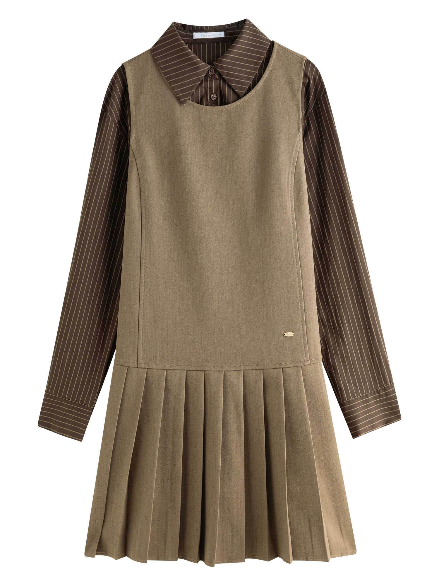 Платье-Поло женское длиной до колен в полоску