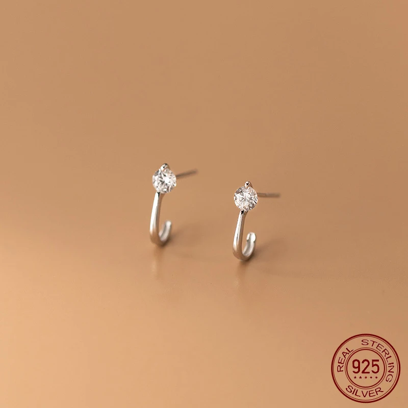 

La Monada Womens Earrings Silver 925 Small 925 Silver Earrings For Women Silver Stud Earrings Arc Hook Zircon Girls Ladies