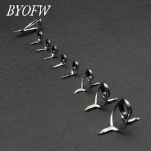BYOFW 캐스팅 낚싯대 가이드 아이 라인 세라믹 링, 스테인레스 스틸 폴, 건물 수리 DIY 교체 액세서리, 9 개 세트