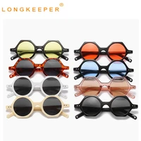 longkeeper new polygon sunglasses men women luxury brand vintage small hexagon sun glasses ladies punk eyewear gafas de sol