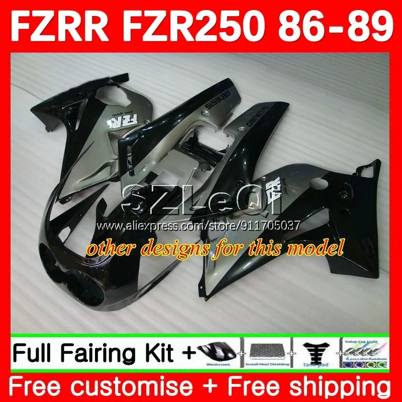 FZR250RR для YAMAHA FZR250 R FZRR FZR 250 250R FZR-250 RR 86 87 88 89 Глянцевый черный 149 No 2 FZR250R 1986 1987 1988 1989