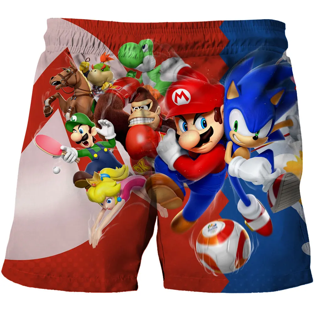 

Beach pants for children 4-14Y Sonic The Hedgehog shorts pants Girls Boys Harajuku pants For Kids 3D Cartoon Print