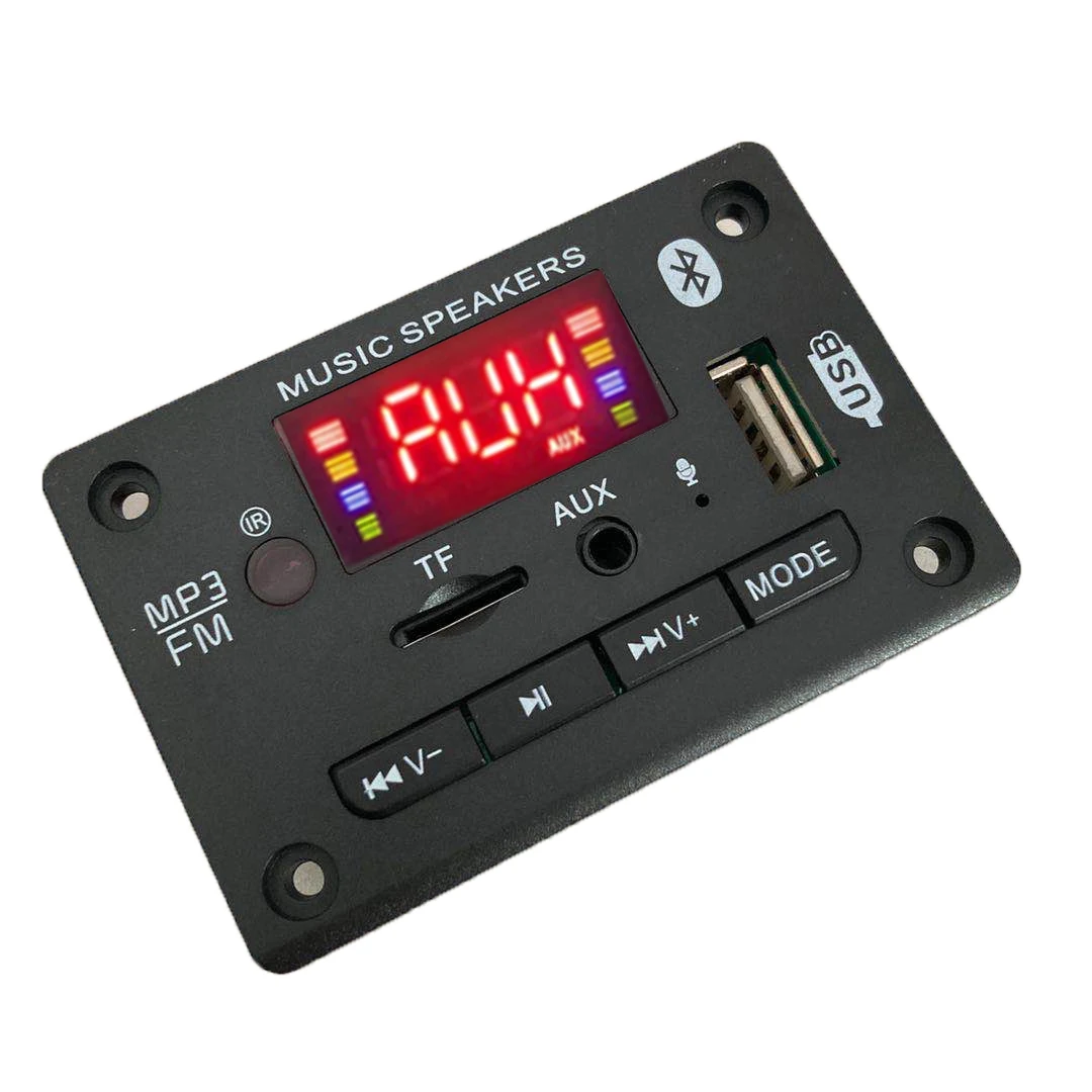 

MP3 Player Decoder Hands-free Board 5V 12V Bluetooth 5.0 Car FM Radio Module Support FM TF USB AUX Recorders