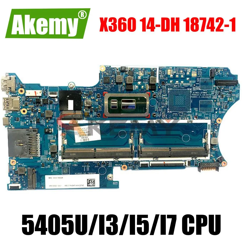 

Материнская плата для ноутбука HP Pavilion X360 14-DH 14M-DH0001DX с 5405U i3 i5 i7