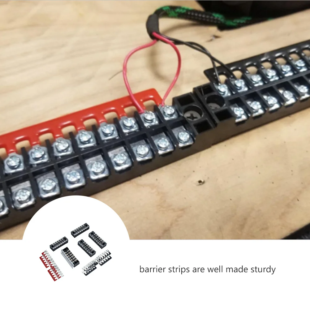 

5 Sets Power Terminal Connector Strip Block 6P Wire Connectors Dual Row Terminals Positions Isolation Zone Barrier