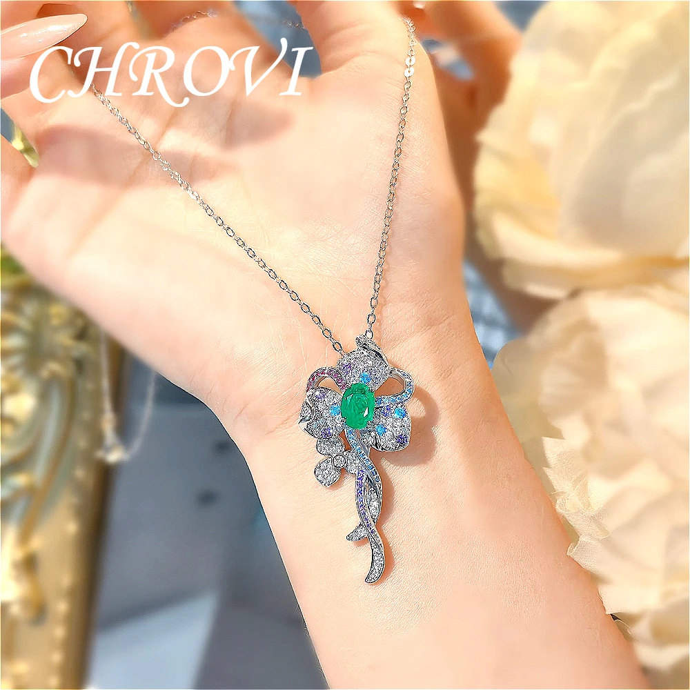 Фото Изысканное ожерелье из стерлингового серебра 925 пробы с цветочным узором в ретро-стиле, универсальное, с вставками в виде цветов №4