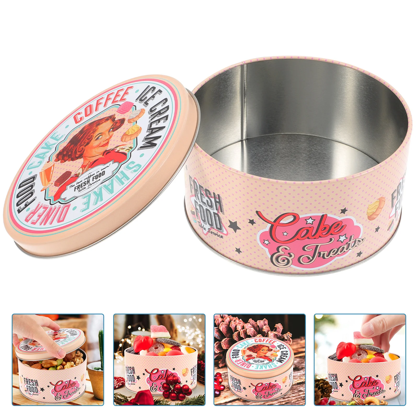 

Cookie Candy Box Gift Tins Boxes Round Jarlids Storage Containers Christmas Tinplategivingmetal Container Packing Biscuit