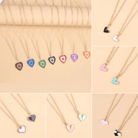 korean fashion heart shaped pendant necklace mini cute temperament couple pendant collarbone necklace personality jewelry gift