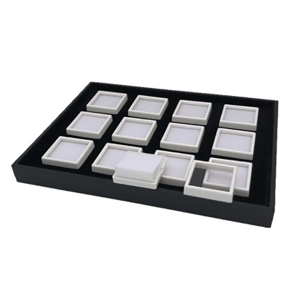 Wholesale Jewelry Diamond Storage Box Square Gem Display Tray Pendant Coin Jar Container Gemstone Zircon Organizer Package Box