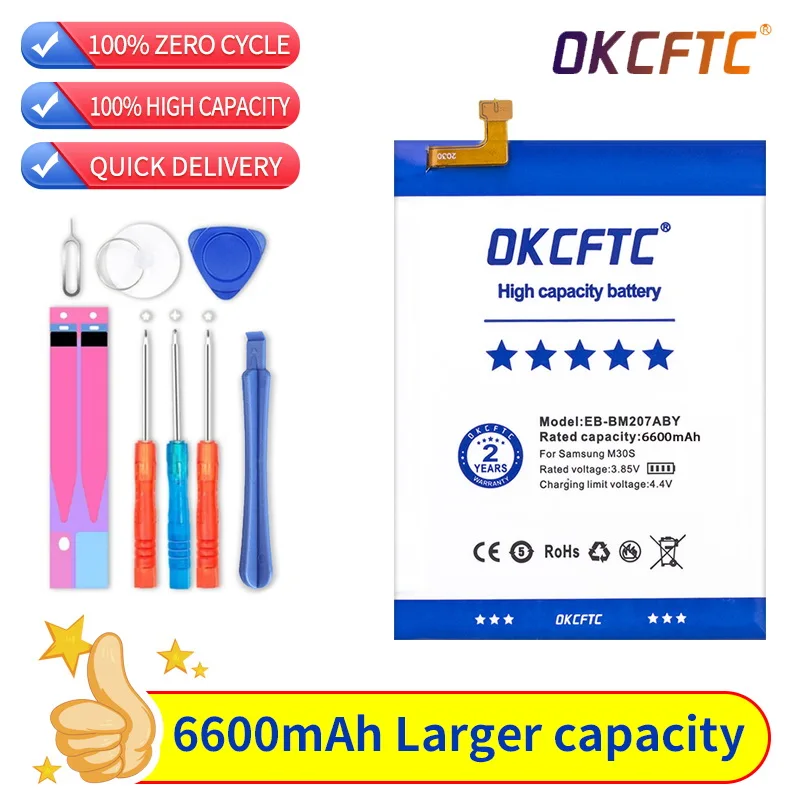 

Original 7000mAh EB-BM207ABY For SAMSUNG Galaxy M30s SM-M3070 M3070 M21 M31 M215 M30S M31 M315F M307 M21 F41 M21S M20S battery