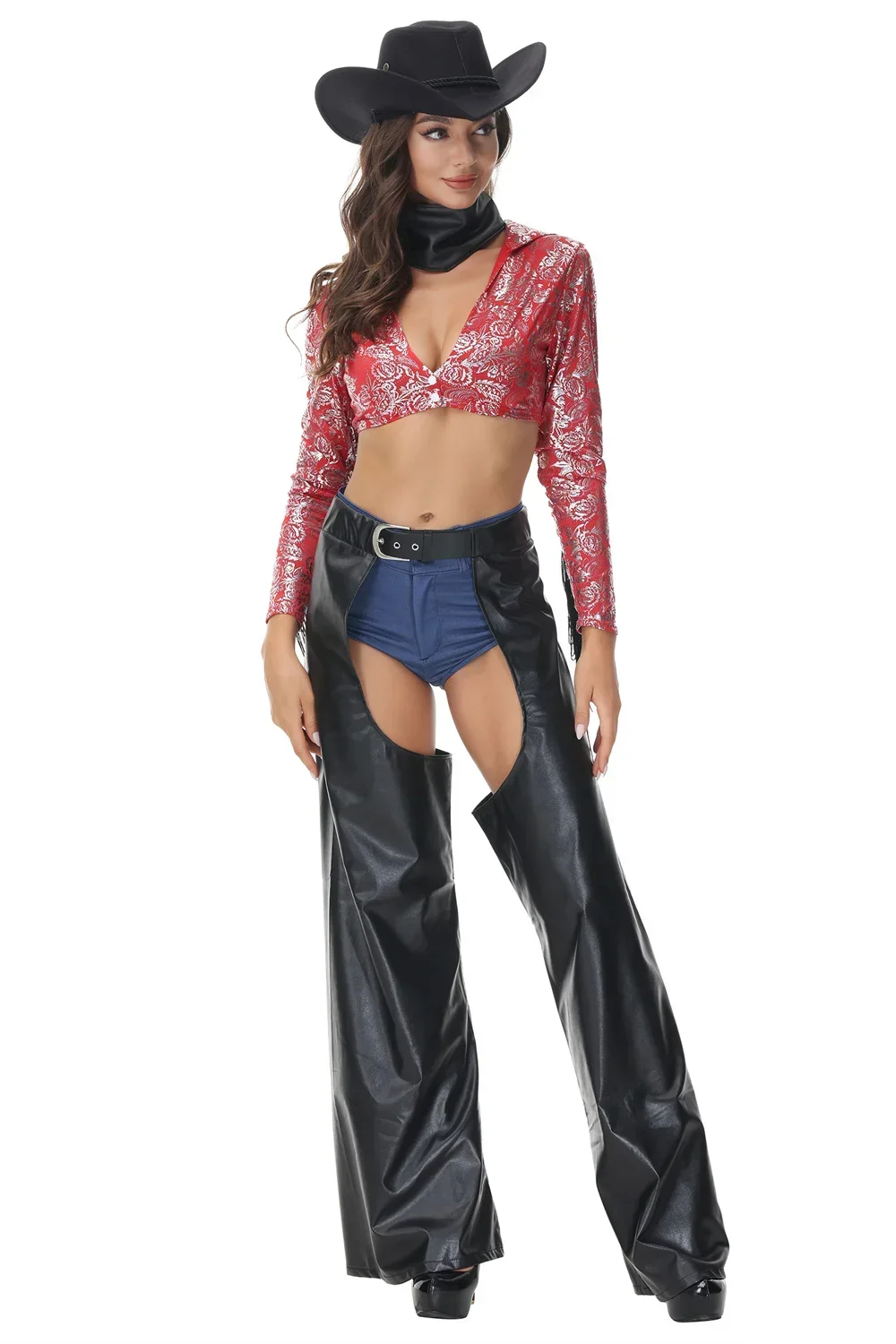 6 шт./компл. ковбойские костюмы на Хэллоуин для взрослых женщин готический