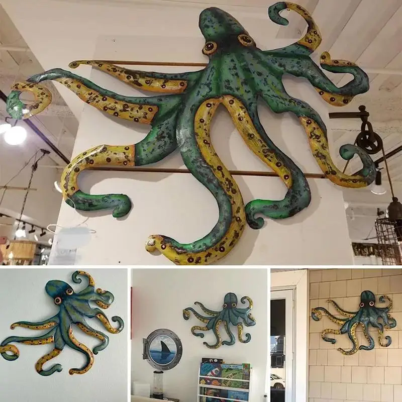 

Realistic Octopus Wall Decor Stunning Metal Ocean Animal Sea Wall Sculpture Multipurpose Octopus Wall Decals For Home Decoration