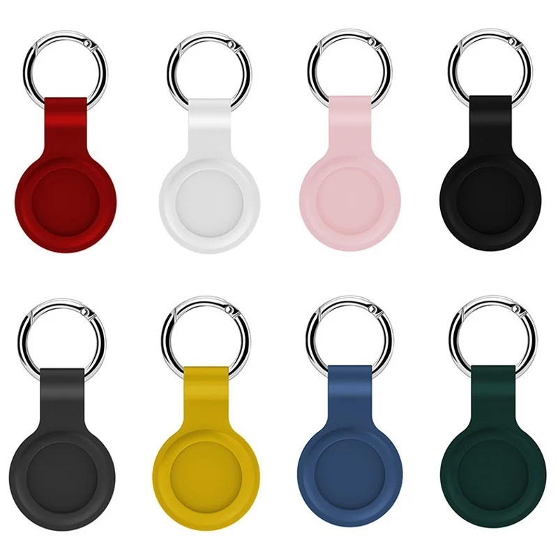 

Silicone Key Ring for Apple Airtags Case Protective Cover Bumper Shell Tracker Accessories Anti-scratch Air tag Keychain case