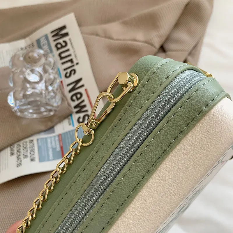 2022 New China Mahjong Printing Shoulder Bags Women Crossbody Bag Chains National Wild Designer Pu Leather Messenger Bag