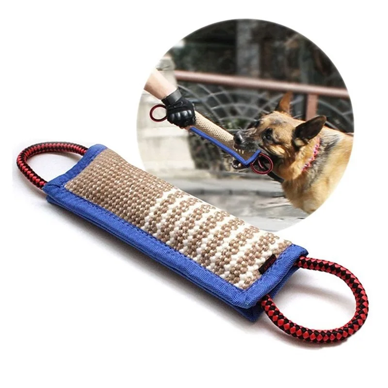 

Funny Dog Bite Tug With Two Handles Pillow Jute Exercise Interactive Chew Toys For Medium To Large Pet Brinquedos Para Cachorro