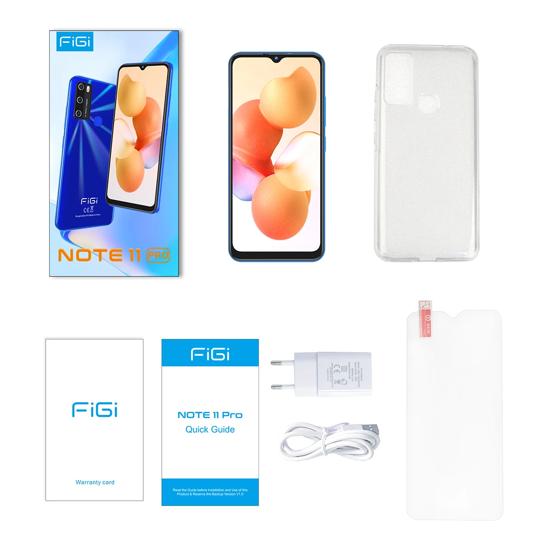 FIGI Note 11 Pro Android 11 Cellphones 4GB 64GB 6.52 Inch Mobile Phone MTK6762 Quad Core Smartphones 5200mAh 13MP Triple Cameras