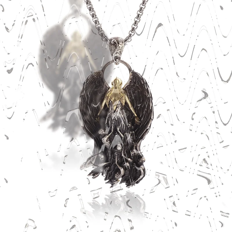 

Japanese Anime for Man and Women Steampunk Necklace Jewelry Vintage Accessory Fashion Korea Sliver Color New 2023 Angel Goddess
