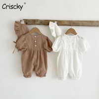 criscky baby girl rompers short sleeve romper jumpsuits summer one piece new fashion cotton newborn baby girl clothes
