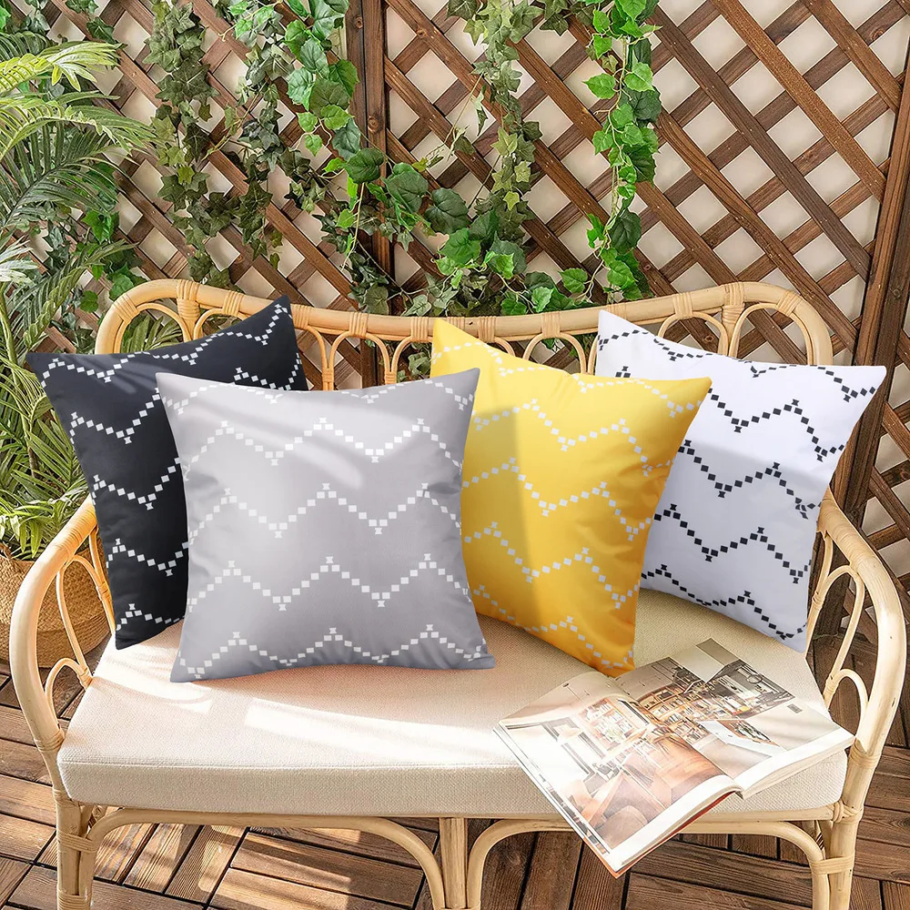 

Outdoor Waterproof Printing Pillow Cover Polyester Material Anti-pilling Indoor Outdoor Garden Seat Cushion Cover