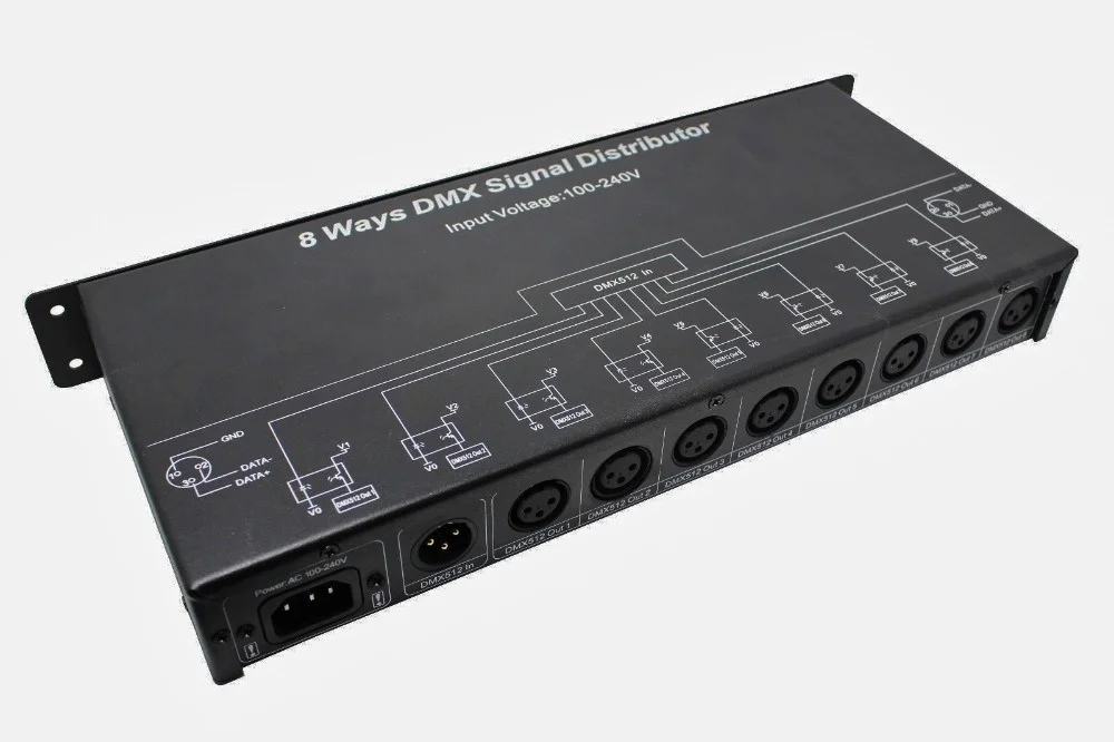 Dmx Amplifier/splitter/dmx Signal Repeater/1/4/8 Output Ports Dmx Signal Distributor 1/4/8channel Dmx Output Ac 100-240v