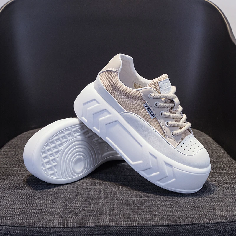 Leather Casual Sneakers Ladies Flats Luxury Designer Shoes for Women 2023 Summer High Heels Tennis Chic Elegant Athletic Shoe 33