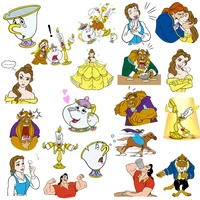 cartoon beautiful beauty and the beast garment diy ironing sticker a grade washable womens t shirt heat transfer patch patches