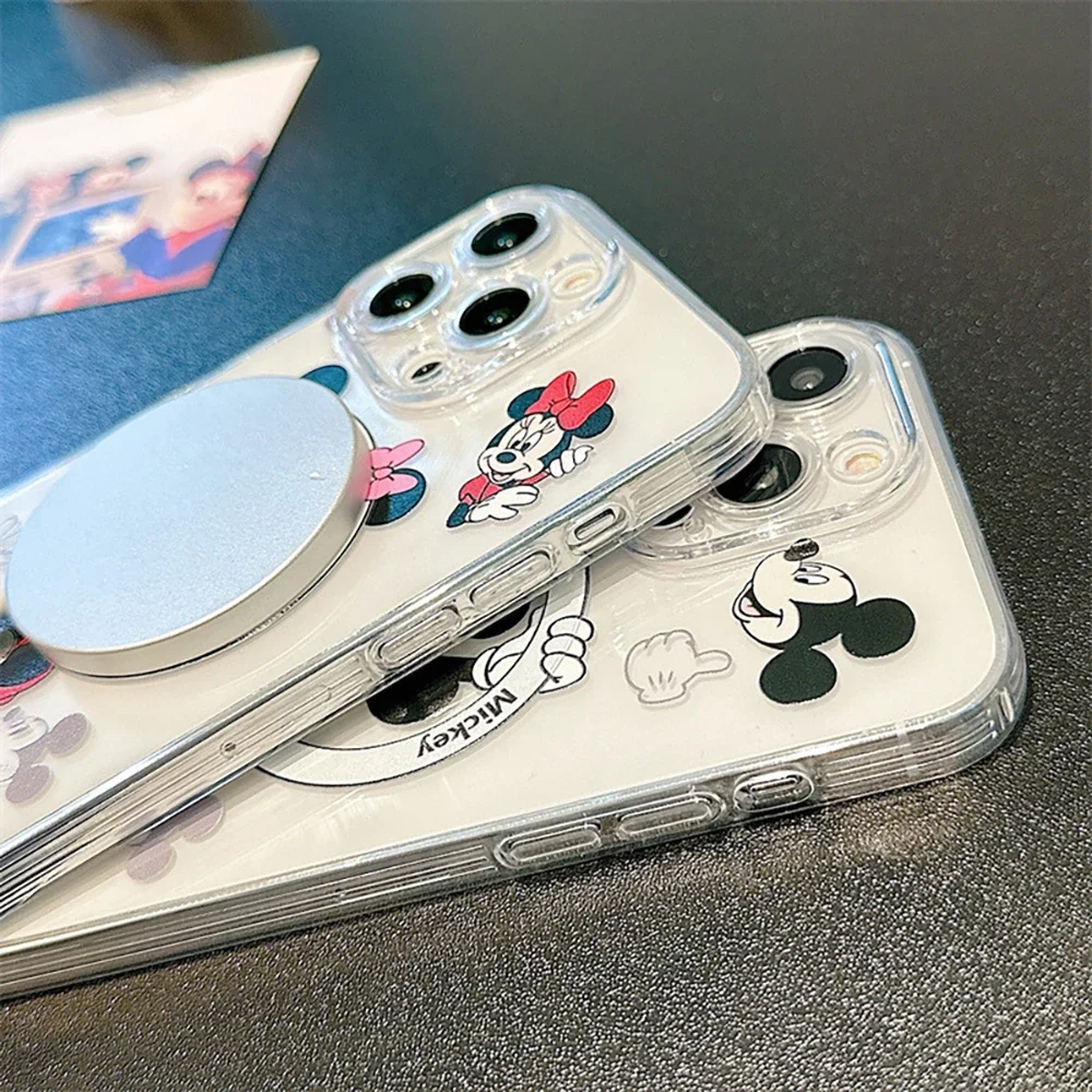 Магнитный чехол с Микки и Минни Маус для Magesafe телефона беспроводной зарядкой iPhone