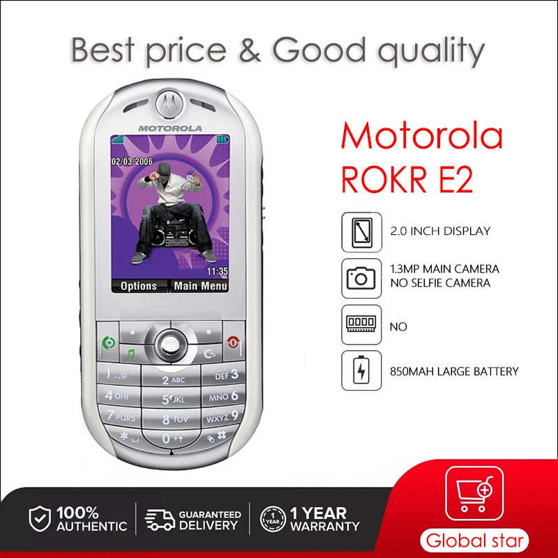 

Motorola ROKR E2 Refurbished-Original Mobile Phone GSM Old Phone Cellphone Free Shipping High Quality