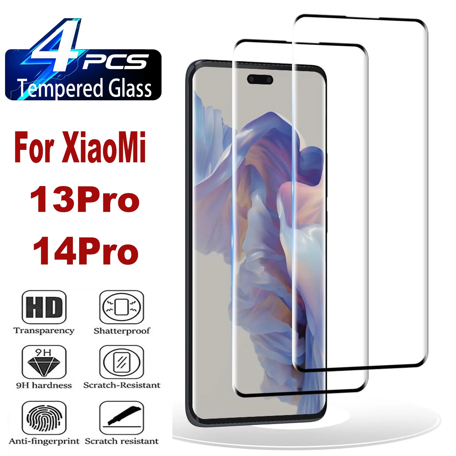 Закаленное защитное стекло для XiaoMi 13Pro 14Pro 13 2/4 шт.