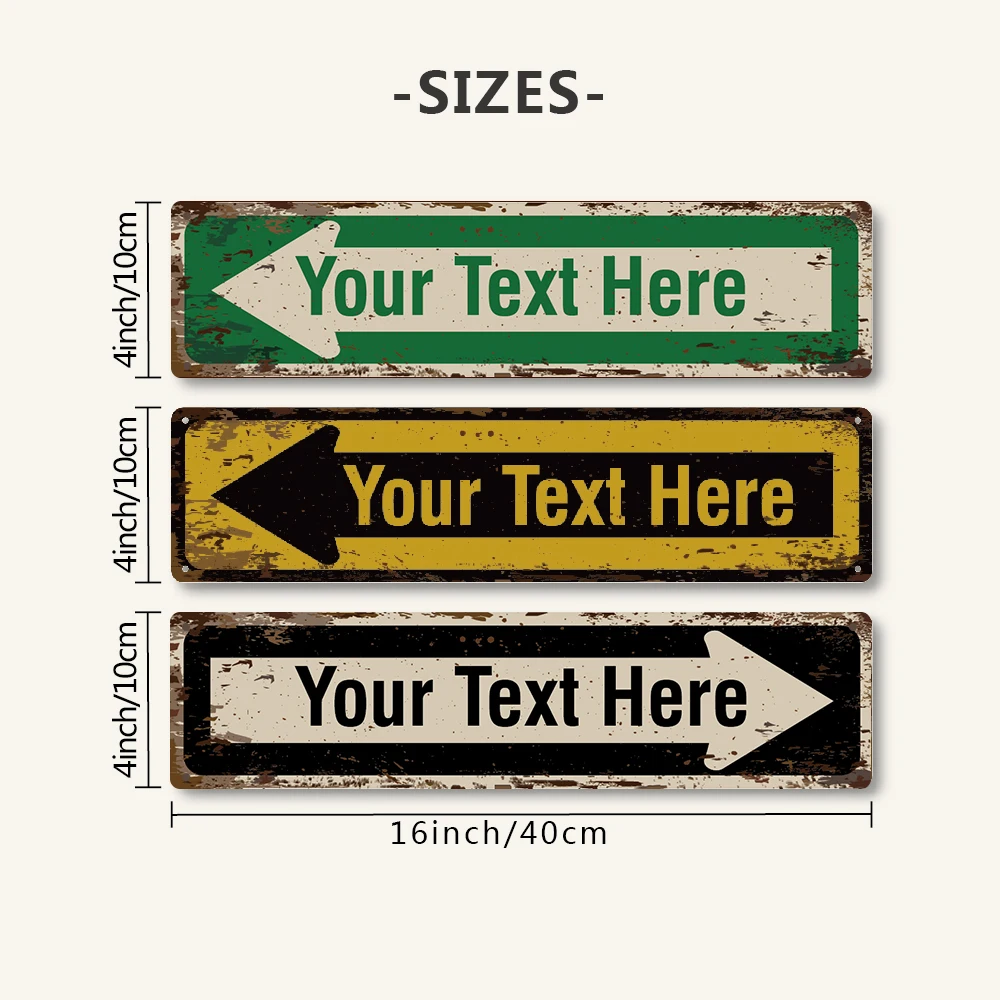 Персонализированный Металлический Знак Stree индивидуальное название стрелки