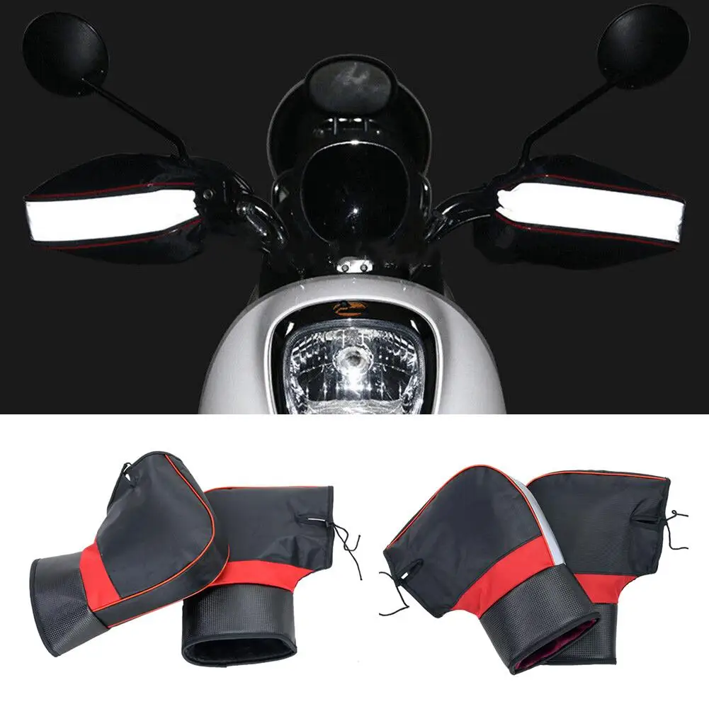 

Motorcycle Handlebar Gloves Waterproof Windproof Winter Vehicles Reflective Gloves Scooter Electric Motocycle Warm Motor Gl H7o1