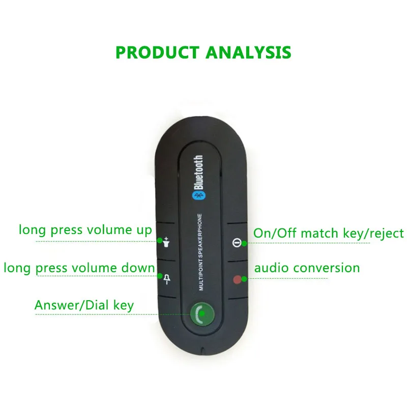 Bluetooth автомобильный комплект свободные руки беспроводной аудиоприемник динамик