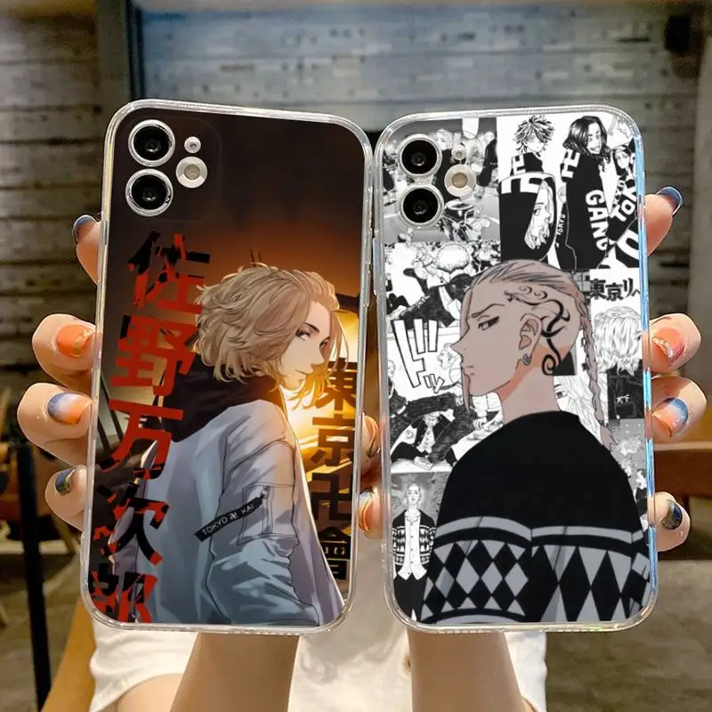 

Japanese Anime Tokyo Revengers Phone Case Transparent For iphone 13 12 11 Pro Max Mini X XR XS 7 8 6s plus Full Coverage Covers