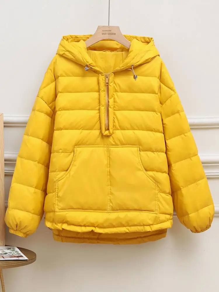 New Women Casual Style Down Jacket White Duck Down Jackets Autumn Winter Warm Hoodies And Female Outwear