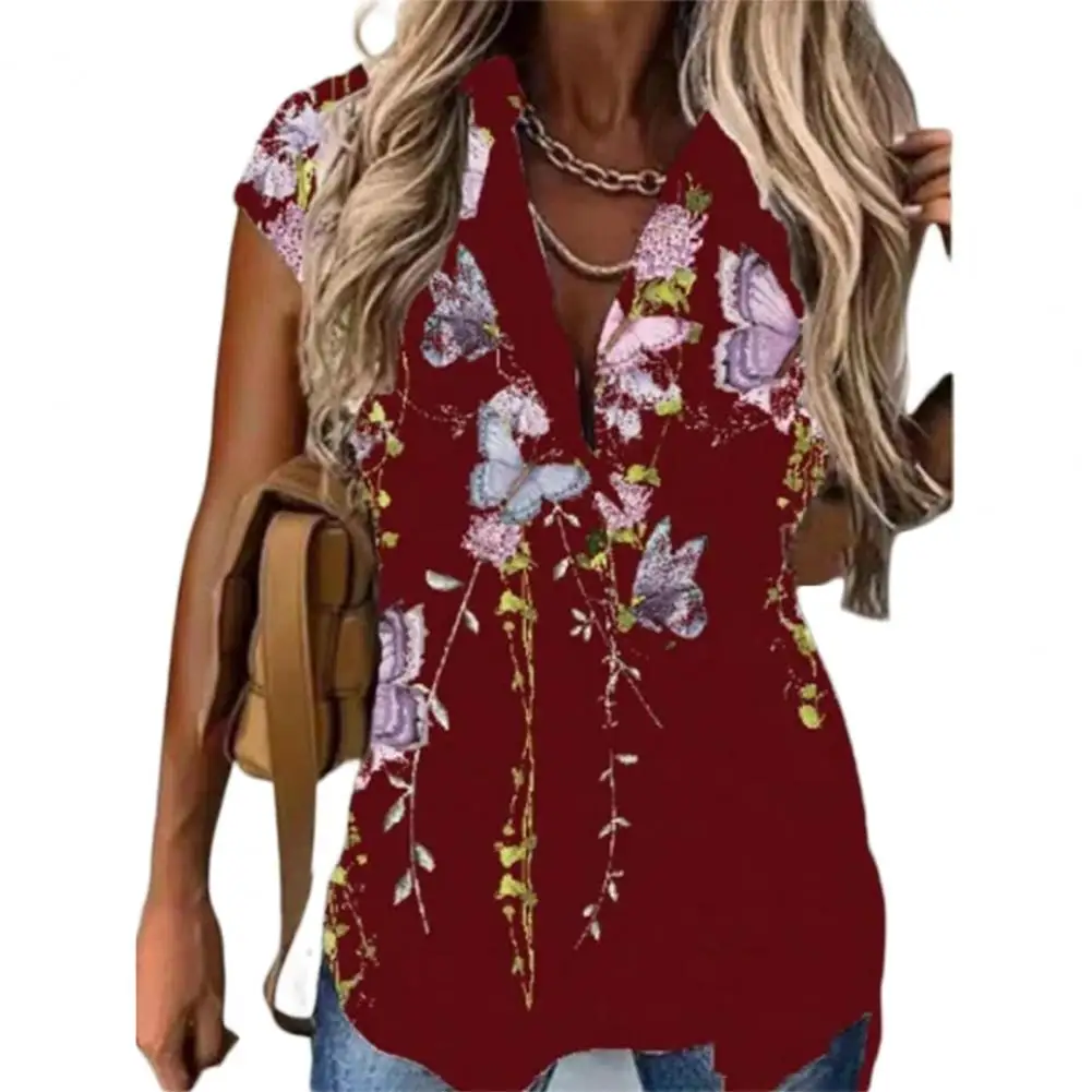

Women Shirt Butterflies Pattern Single Breasted Summer Lapel Buttons Blouse Shirt Women Long Sleeve Blouse Fashion Clothes 2022