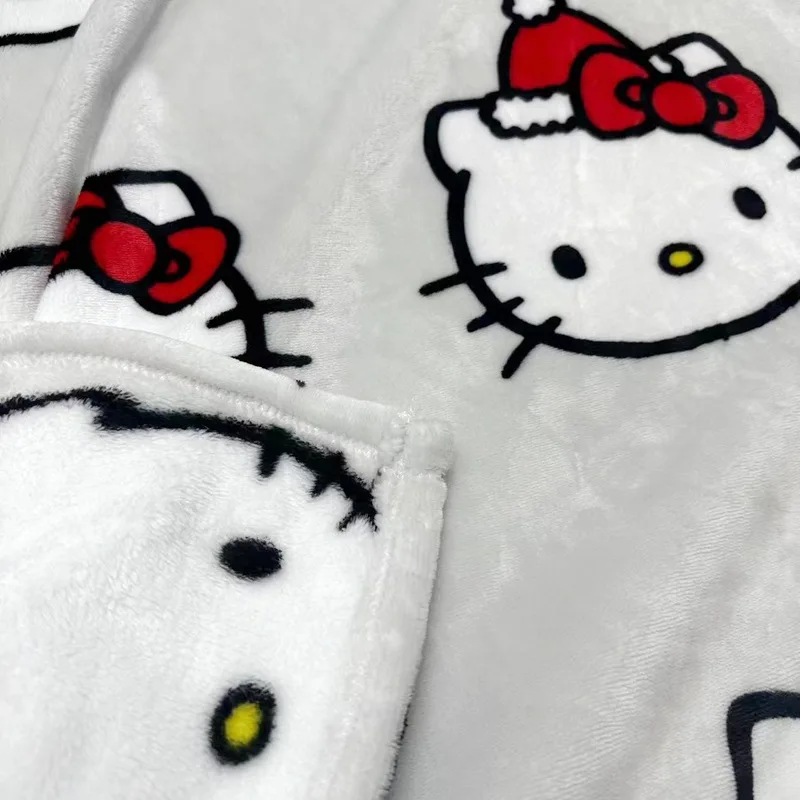 Плюшевое одеяло Хэллоуин с призраком Hello Kitty мультяшное большое фланелевое Sanrio