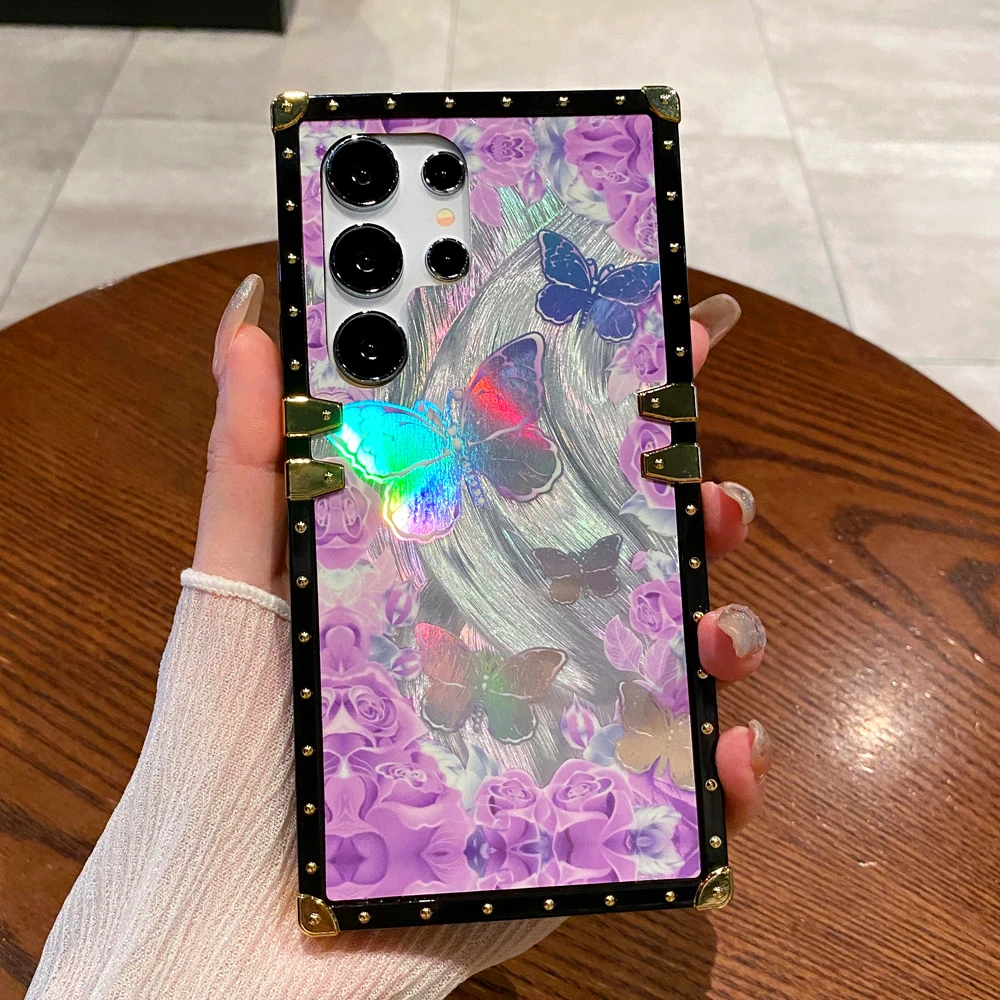 Роскошный блестящий чехол с маргариткой бабочкой и розой для Samsung Galaxy A55 5G A15 A25 A14