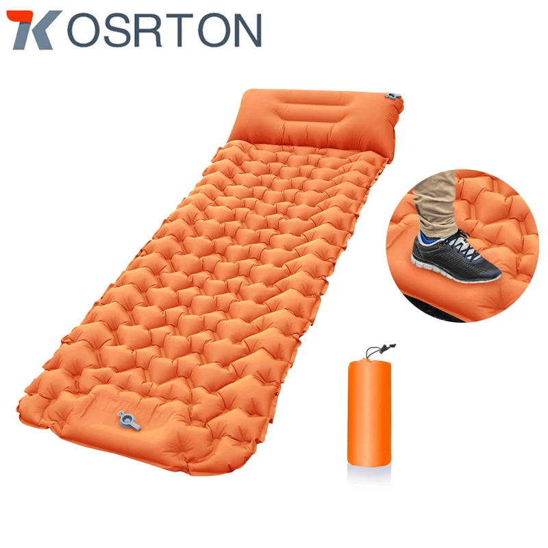 

Outdoor Sleeping Pad Camping Air Mattress With Pillow Mountaineering Nature Hiking Folding Mattress Travel Rug