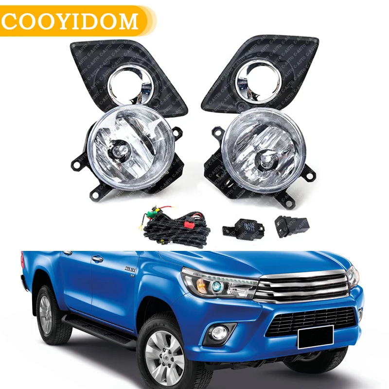 Для Toyota Hilux Revo M70 M80 2015 2016 2017 2018 автомобильный передний бампер противотуманные фары
