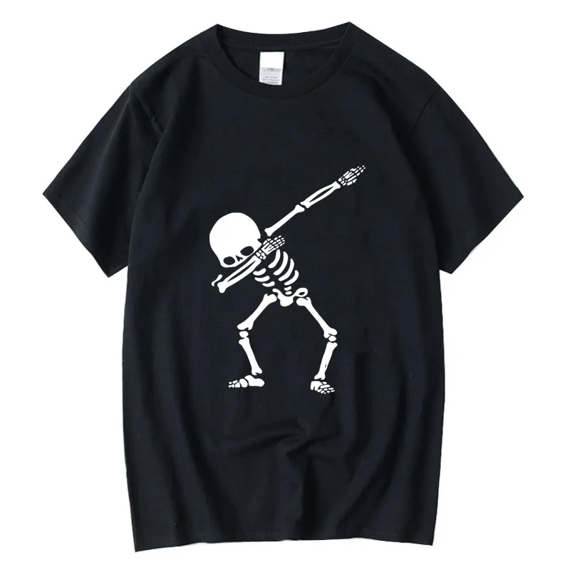 

Men's High Quality 100% Cotton Funny Skull Design Print Summer Loose O-neck Men Tshirt Short Sleeve T-shirt Male Tee Tops