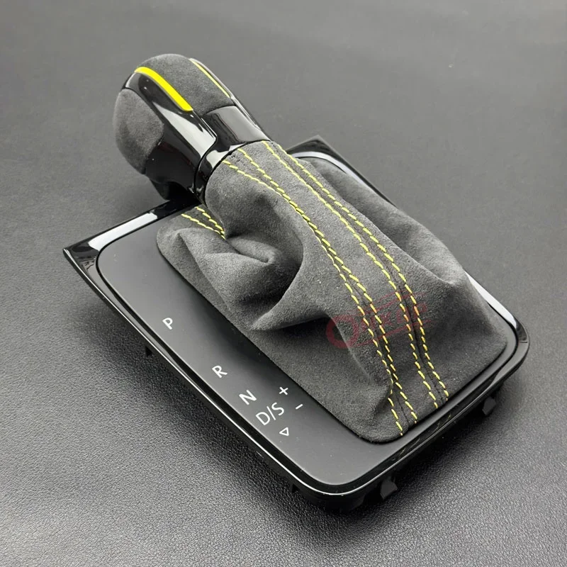 

Ручка рычага переключения передач для VW Golf MK7 Golf 7 DSG, кожаная ручка переключения передач в сборе, черная линия, матовый шаровой шарнир, модификация салона автомобиля