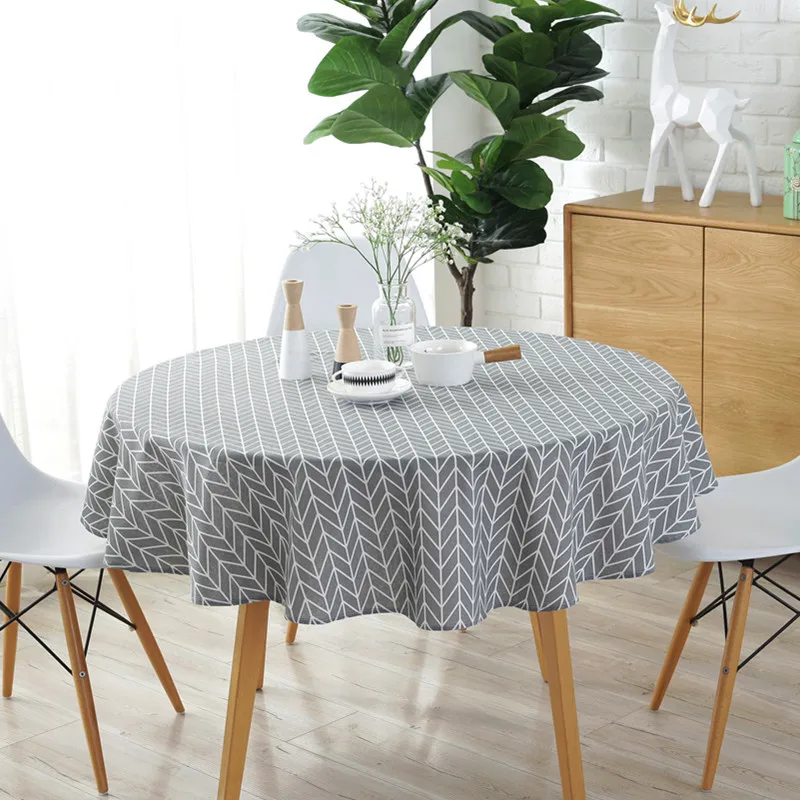

Plaid Pattern Simple Table Cloth Nordic Style Romantic Round Tablecloth Restaurant Banquet Wedding Party Dining Table Decor
