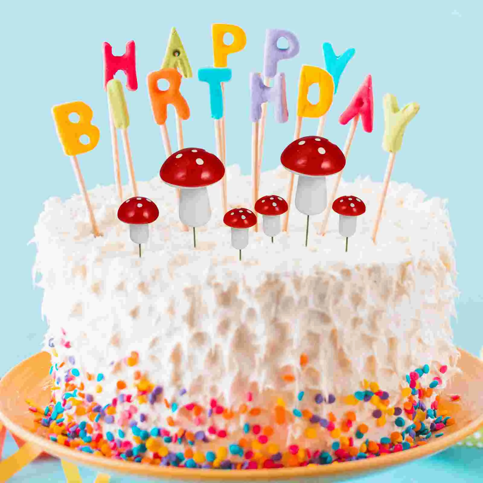 30 шт. топперы для торта с грибами лесные украшения кексов палочки искусственные