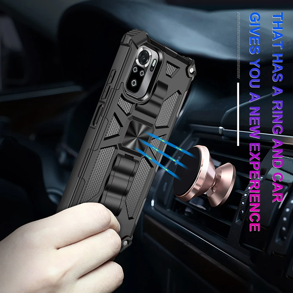 Military Armor Bumper Shockproof Case for Xiaomi Redmi Note 11 11S 10S 9S 10 9 8 Pro 9C 9A Note10 Pro Cover Cases Coque Funda