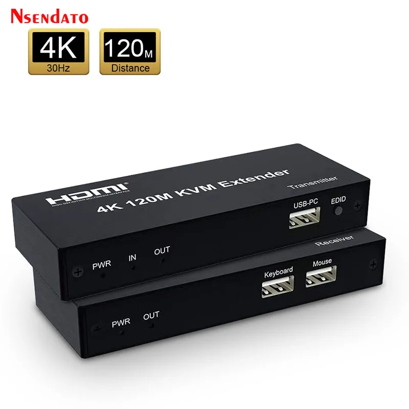 4K 120M HDMI KVM Extender over RJ45 Ethernet Cat5e/6 удлинитель кабеля USB видео передатчик приемник
