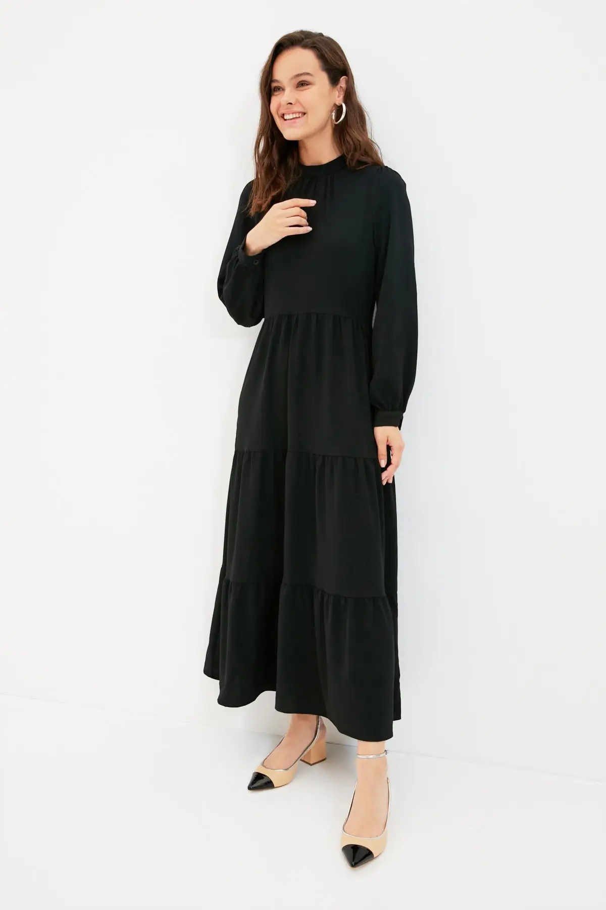 

Trendyol Upright Collar Flounces Dress TCTAW22EB0112
