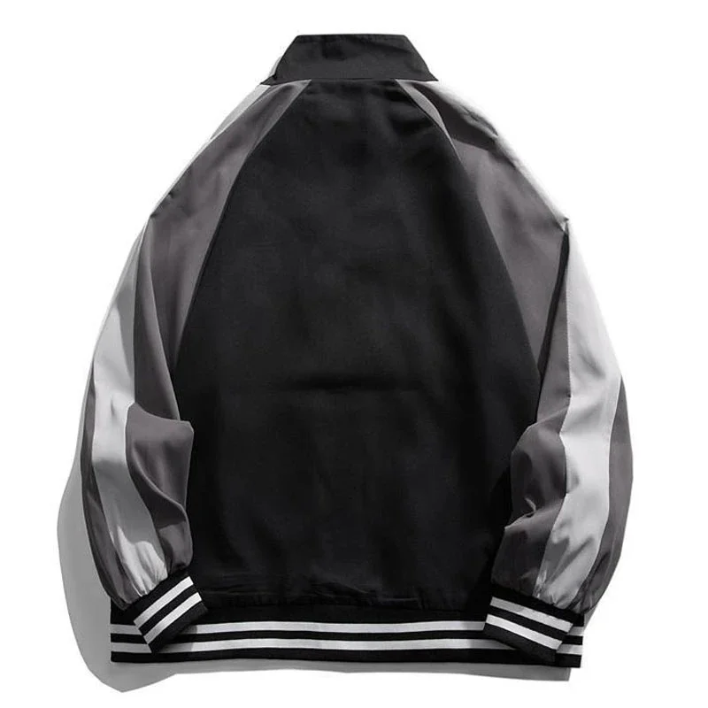 

High Street Fashion Varsity Jacket Men Women Patchwork Letter Embroidery Windbreaker Streetwear Zip Up Casual Oversize Jackets